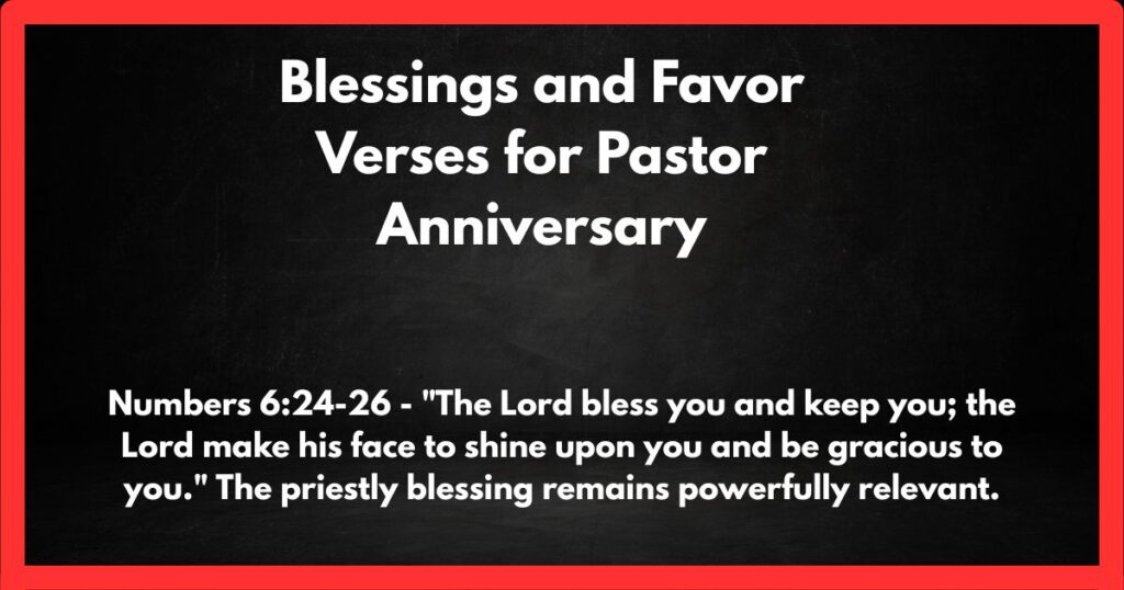 Blessings and Favor Verses for Pastor Anniversary