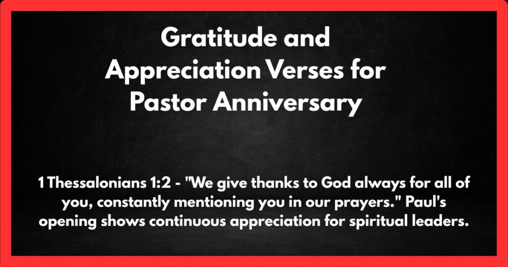 Gratitude and Appreciation Verses for Pastor Anniversary