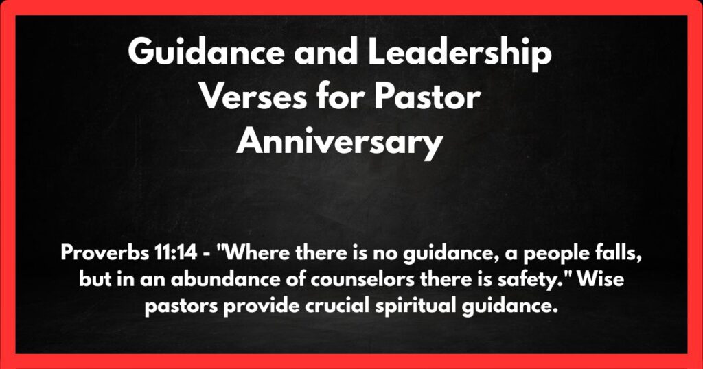 Guidance and Leadership Verses for Pastor Anniversary