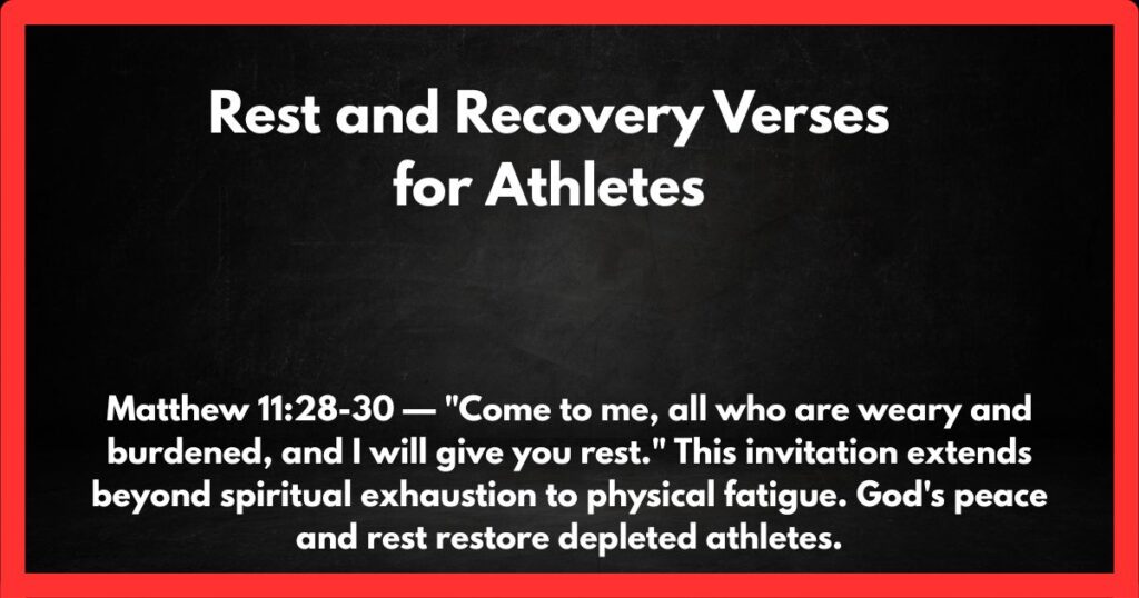 Rest and Recovery Verses for Athletes