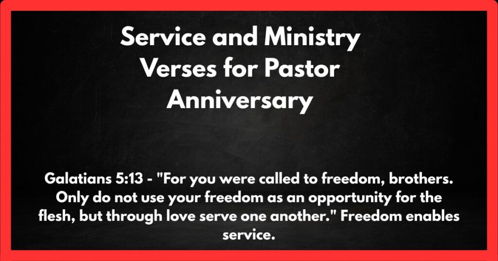 Service and Ministry Verses for Pastor Anniversary