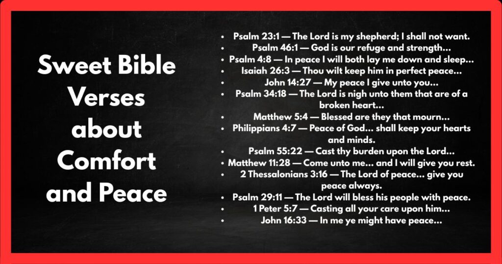 Sweet Bible Verses about Comfort and Peace