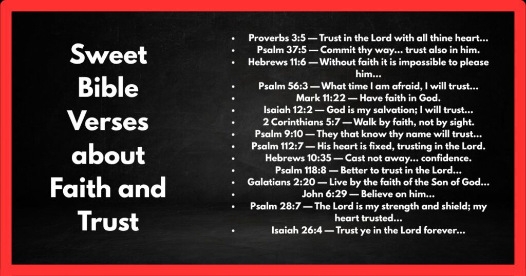 Sweet Bible Verses about Faith and Trust