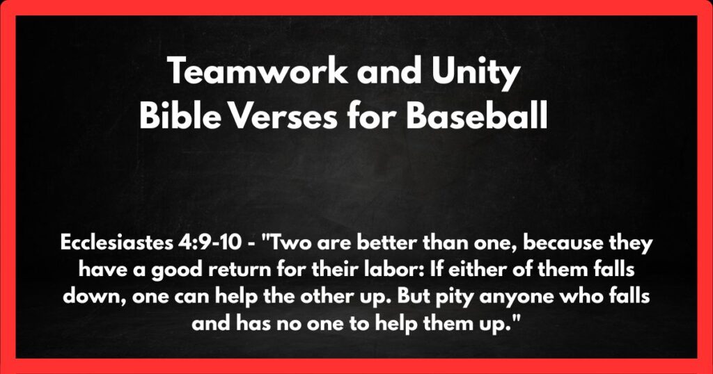 Teamwork and Unity Bible Verses for Baseball