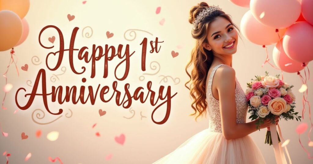 1st Wedding Anniversary Wish for Younger Sister 🎉