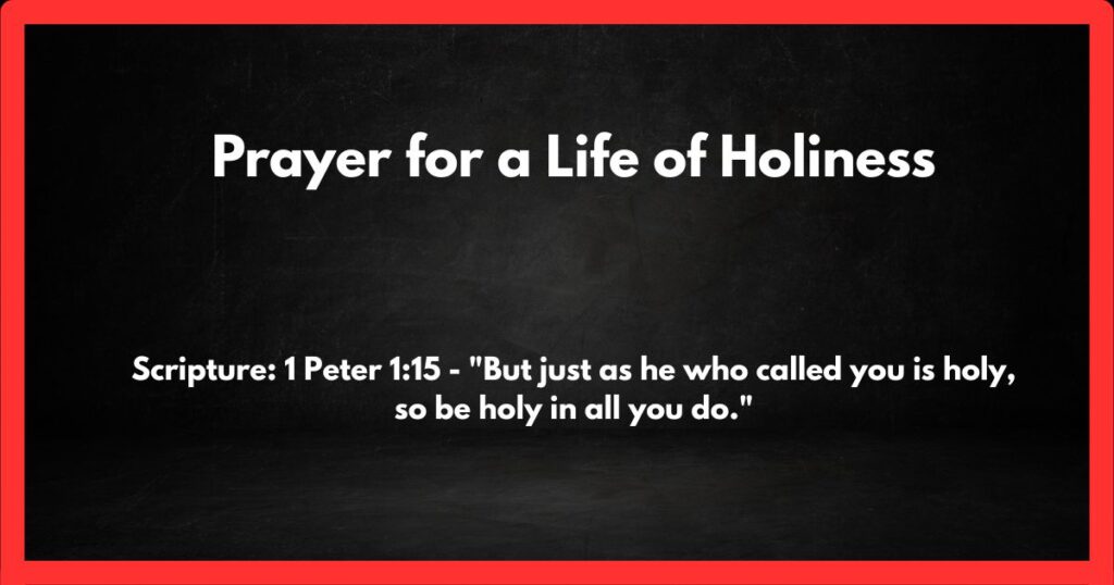 Prayer for a Life of Holiness