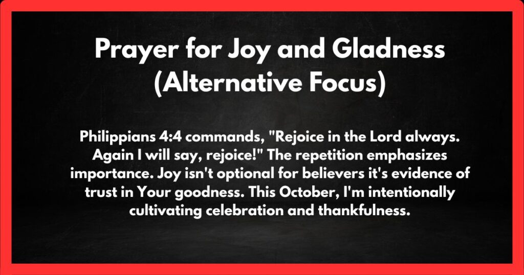 Prayer for Joy and Gladness (Alternative Focus)