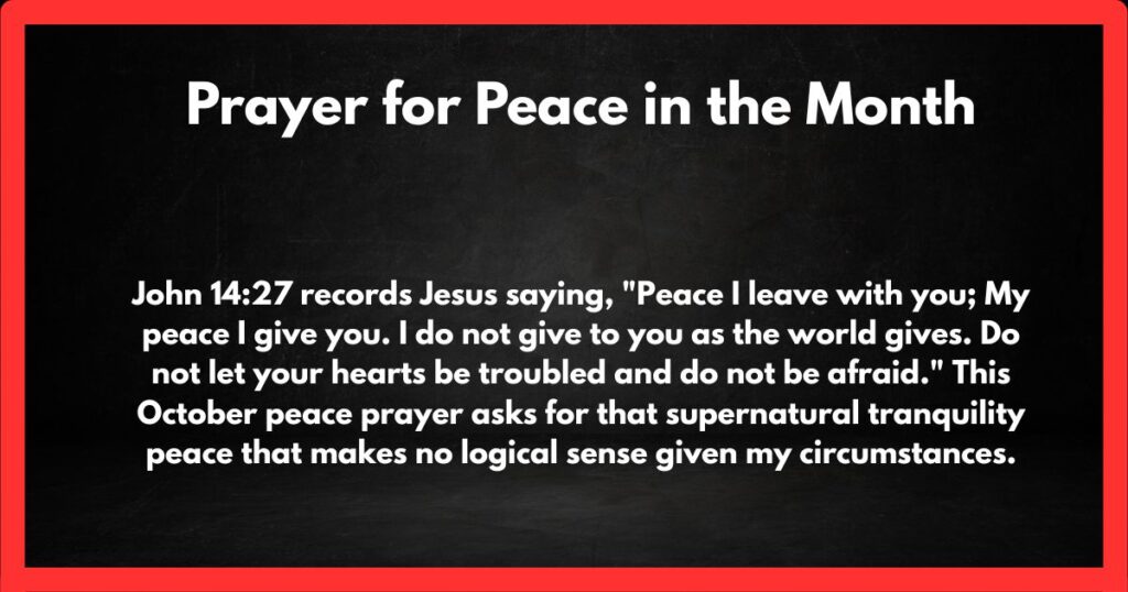 Prayer for Peace in the Month