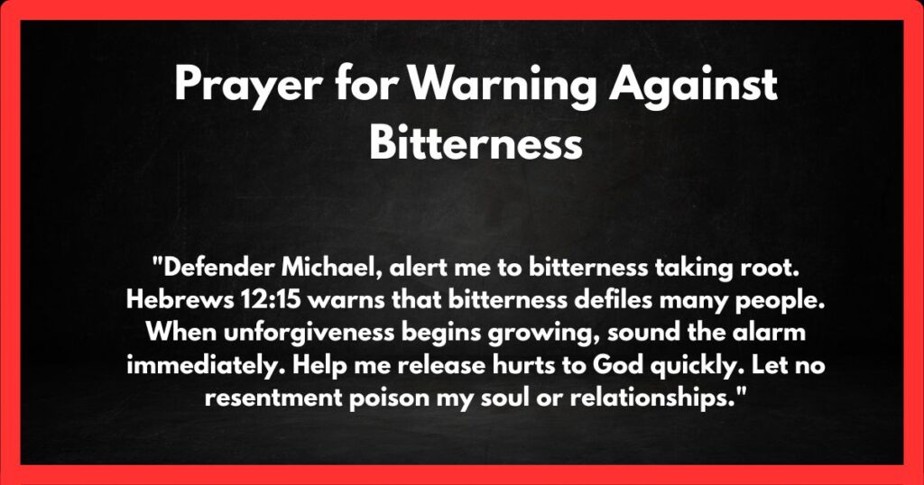 Prayer for Warning Against Bitterness