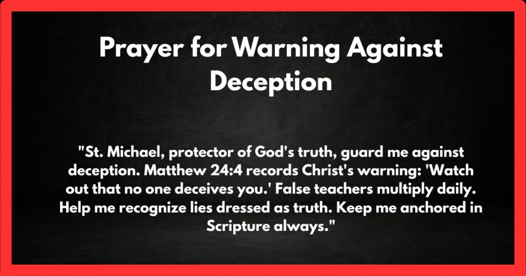 Prayer for Warning Against Deception