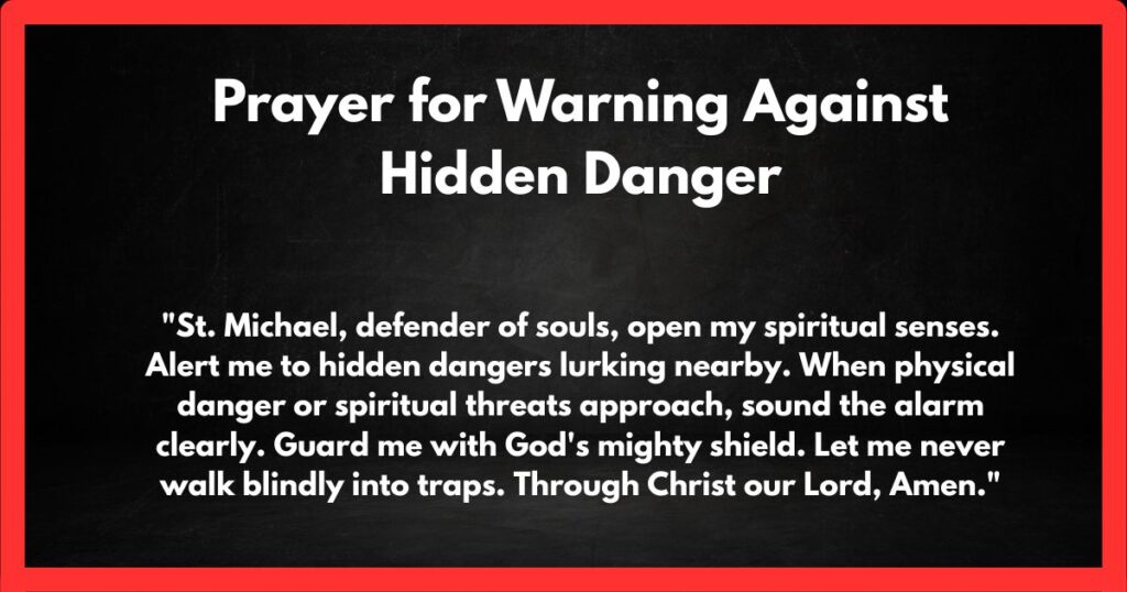 Prayer for Warning Against Hidden Danger