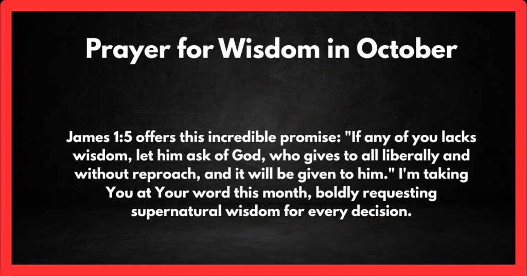 Prayer for Wisdom in October