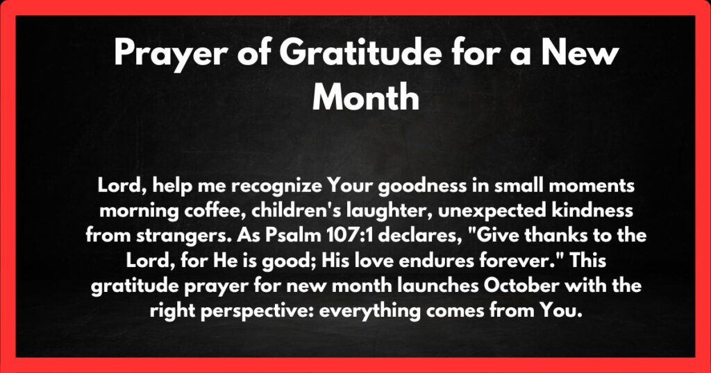 Prayer of Gratitude for a New Month