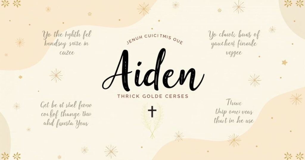 Faith-Based Bible Verses Connected to the Name Aiden