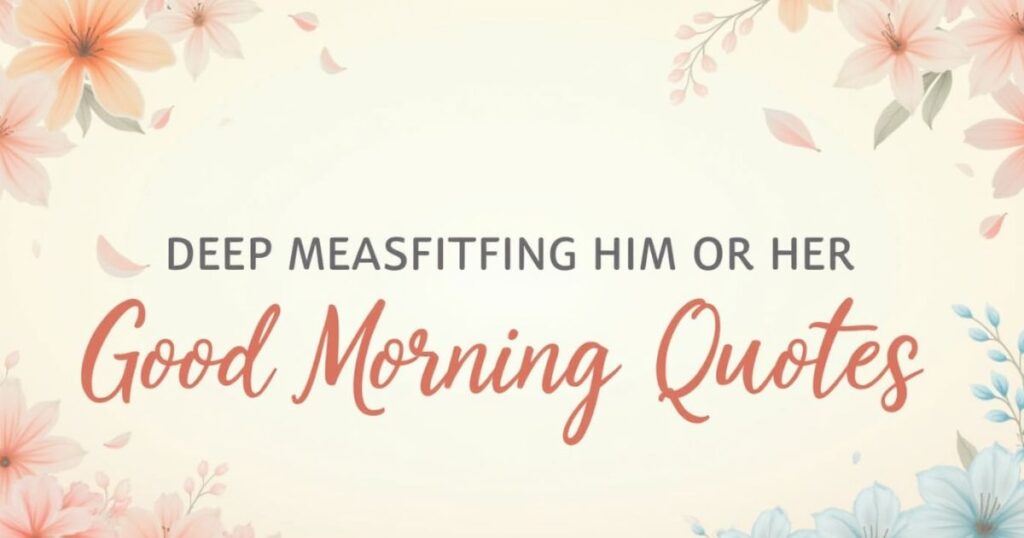 Deep Meaningful Good Morning Quotes for Him or Her