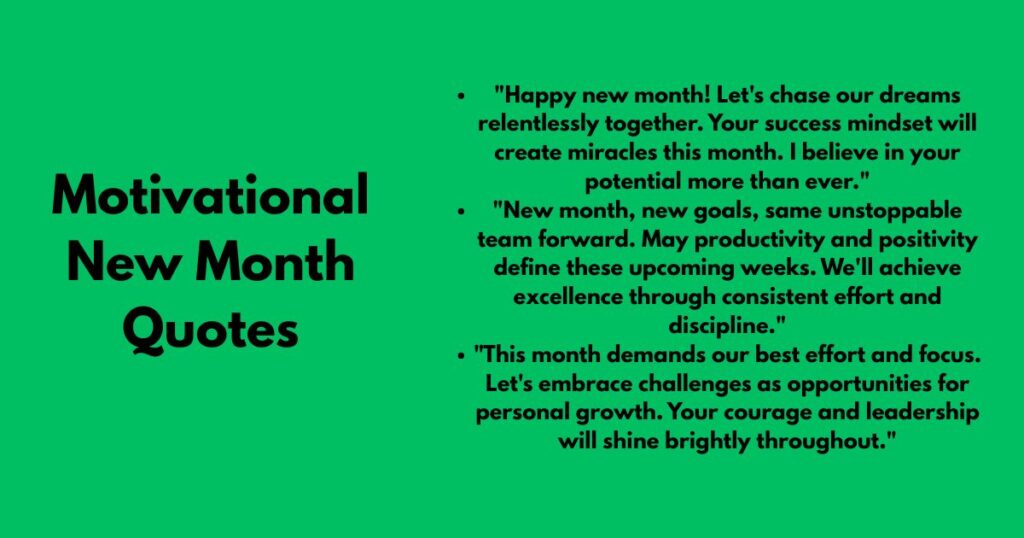 Motivational New Month Quotes