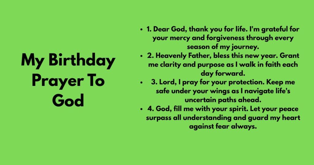 My Birthday Prayer To God