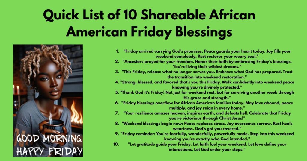 Quick List of 10 Shareable African American Friday Blessings
