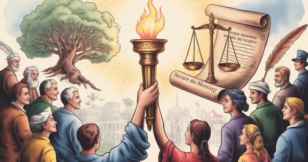 Secure the Blessings of Liberty Drawing (Visual Representation Idea)