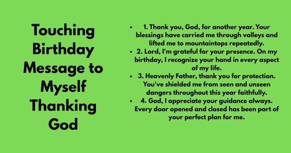 Touching Birthday Message to Myself Thanking God