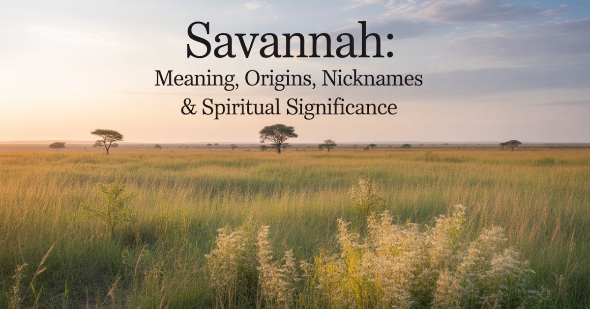 Savannah: Name Meaning, Origins, Nicknames, and Spiritual Significance